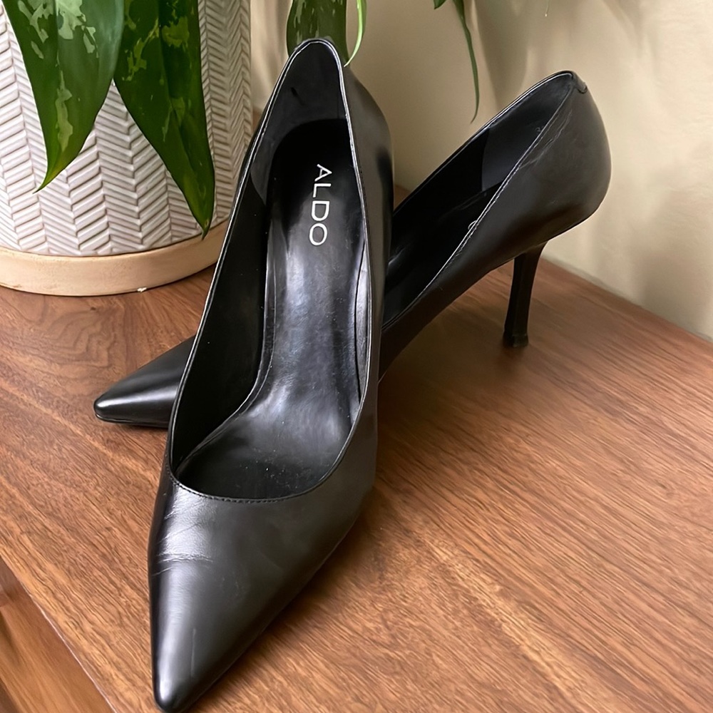 Aldo Black Heels Size 7.5/38